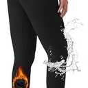 Willit Women's Fleece Lined Leggings Water Resistant Winter Pants Thermal High Waisted Yoga Hiking Running Tights Pockets, M