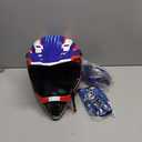 XFMT Kids Dirt Bike Helmet Youth Motorcycle Helmet DOT-Certified Full Face Helmets for Motocross ATV Off-Road Street Bike with Goggles & Gloves, Red White and Blue Large