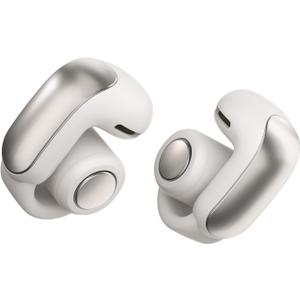 Bose Ultra Open Earbuds - Bluetooth Open Ear Earbuds with OpenAudio for Awareness, Clip-On Design for Comfort, Water Resistant, Up to 48 Hrs of Playtime, White Smoke