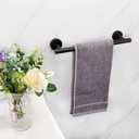 TocTen Bath Towel Bar - Thicken SUS304 Stainless Steel Bathroom Towel Holder, Towel Rod for Bathroom Heavy Duty Wall Mounted Towel Rack Hanger (12IN, Black)