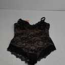 FeelinGirl Shapewear Bodysuits for Women Lace Shapewear Tummy Control V-Neck Sleeveless Bodysuit Tops Jumpsuit (Medium, Black)