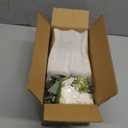 JOHOUSE 12.5inch Artificial Flowers Bulks in Vase, White Fake Roses in Vase Lifelike Faux Flower Arrangement for Wedding Home Table Centerpieces