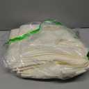 MIULEE Beige Scalloped Shower Curtain Linen Textured with 12 Metal Hooks Cute Heavy Duty Washable Waterproof Neutral Thick Cloth Shower Curtains with Black Border for Bathroom Bathtub,W72*L72 Cream