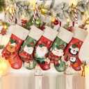 Christmas Stockings - 5 Pack Classic Large Size Stockings, Deer, Santa,  Penguin, Snowman, Elf Xmas Character for Family, Holiday Decorations (Not Customized)