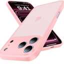 for iPhone 17 Pro Max Case, [Ribbed Non-Slip Sides] [Military-Grade Drop Protection] [Full Camera Protection] Anti-Yellow Soft-Touch Shockproof Slim Phone Case for iPhone 17 Pro Max, Pink