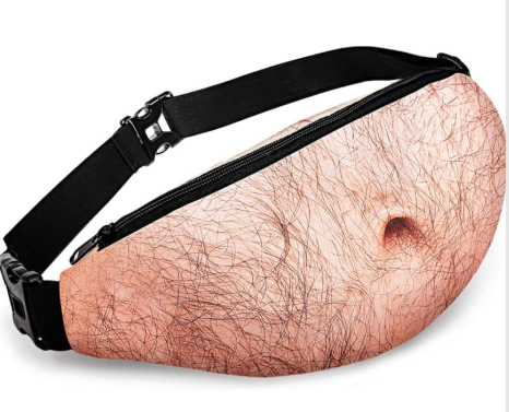 Funny Gifts White Elephant Gifts, Wisedom Gag Gifts Dad Bag Fanny Pack & 3D Beer Belly Waist Pack Waterproof For Women Men Christmas Stocking Stuffers for Men (Thick Hair)