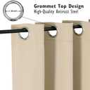 ChrisDowa Grommet Room Darkening Curtains for Bedroom and Living Room - 2 Panels Set Thermal Insulated Blackout Curtains (Beige, 52W x 63L