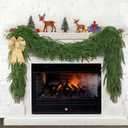 Palonu 4 Pcs 5Ft Artificial Norfolk Garland, Faux Christmas Greenery Touched Like Real Needles Pine, Decoration for Table Mantle Wall Porch Fireplace Indoor Outdoor Winter Holiday Dcor
