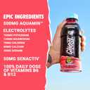 GHOST Hydration Drink, Kiwi Strawberry- RTD Sports Drink with Electrolytes, Natural Vitamins & Minerals - All Day Lifestyle Hydration Beverage - Zero Caffeine & Zero Sugars - 16.9 Fl Oz, 12 Pack (EXP 09/30/26)