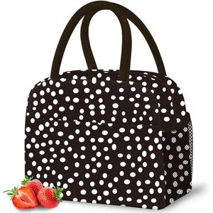 DALINDA Lunch Bag Lunch Box for Women Men Reusable Insulated Lunch Tote Bag,Leakproof Thermal Cooler Sack Food Handbags Case High Capacity for Travel Work Picnic Beach (dot)