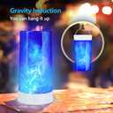 LED Flame Light USB Rechargeable Flameless Candle with Remote Blue | 4 Modes Flickering Blue Calm Atmosphere Faux Candle Timer Gravity Sensing Magnetic Base Dimmable Waterproof Indoor Outdoor