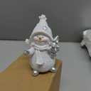 Brizoria Resin Snowman Christmas Decorative Statues Christmas Snowman Figurines Resin Snowman Decor Winter Decorations Indoor Christmas Statue for Home Office Tabletop Present for Friends