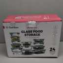 FineDine 12 Piece Glass Storage Containers with Lids - Airtight, Leak Proof, Dishwasher Safe, Glass Food Storage, Food Storage Containers, Meal Prep Containers, Green