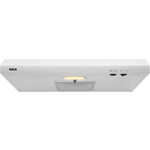 RCA R-RHUCC30SWH 30 in. Century Collection Ductless Under Cabinet Range Hood, Reusable Filter, Rocker Switch, Light, White