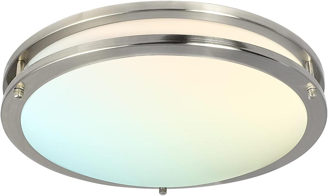 LUXRITE 16 Inch LED Flush Mount Ceiling Light, CCT Color Temperature Selectable 2700K | 3000K | 3500K | 4000K | 5000K, Dimmable Ceiling Light Fixture, 24W, 1960 Lumens, Energy Star, ETL Listed