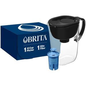 Brita Everyday Elite Water Filter Pitcher, Removes 99% of Lead, Includes 1 Filter, 10-Cup Capacity, Black