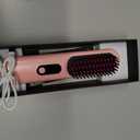 Go Brush Pro 2026, Cordless Hair Straightener Brush, Mini Hair Straightener with 4 Temperature Settings, Portable Hair Straightener Brush with MCH Heating and Ionic & Ceramic Care for Women (Pink)