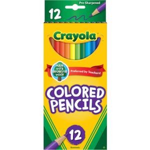 Crayola Colored Pencils, Assorted Colors, Pre-sharpened, Adult Coloring, 12 Count, Gift