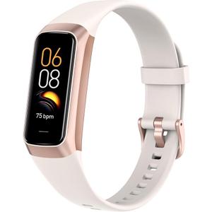 Fitness Tracker with 24/7 Heart Rate Blood Oxygen Sleep Monitor,Activity Tracker with 1.1" AMOLED Touch Color Screen, Multiple Sport Modes Step Counter,IP68 Waterproof for Women Men (Beige)