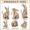 DoubleFill 3 Pcs Gold Wooden Bunny Figurines Vintage Rabbit Statues Easter Bunny Statue Table Decoration for Spring Tabletop Decor Easter Gifts Home Office Decor Party Supplies