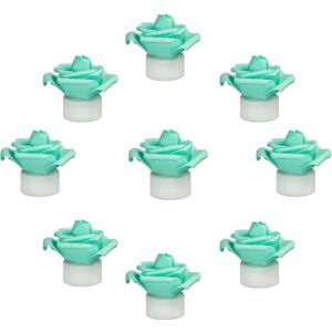 12 Pack LED Tea Lights Candles with Artificial Rose Petals, Flameless Battery Operated Candles,Romantic Decorations Special Night Set for Valentines,Wedding Decor (Green, 12 Pack)