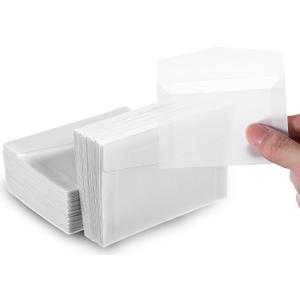 100Pcs Glassine Envelopes, 3.92.7 Inches Mini Lotto Ticket Holders, Transparent Glassine Bags, Small envelopes, Glassines Paper Bags for Stamp Scratch Ticket Wedding Favor Craft Project