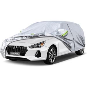 Kaugung Hatchback Car Cover Custom Fit Hyundai Elantra GT 2011-2025, Full Exterior Cover Waterproof All Weather for Automobiles.(Ships from US Warehouse, Arrive Within 3-7 Days) (silver)