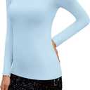 SHEIUGU Womens Mock Turtleneck Long Sleeve Sleeveless Tops Stretch Fitted Underwear Layer Tee Shirts Tops (Small)