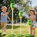 Bubble Machine for Toddlers 3-5, Bubble Blower Maker Lights Music with Remote Control, Standing Bubble Blower for Parties Birthday Wedding Toddlers Kid Summer Outdoor Toys