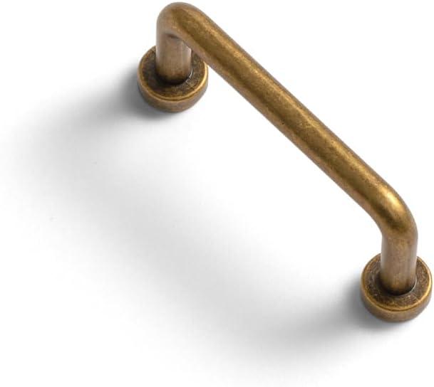 Goo-Ki 12 Pack 2 1/2'' Center to Center Antique Brass Cabinet Bar Pulls Vintage Drawer Handles Closet Classic Retro Home Kitchen Improvement Hardware