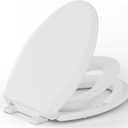 Toilet Seat With Toddler Seat Built in, ELONGATED, Slow-Close, Potty Training For Kids, Easy To Install And Clean, Toddler Toilet Seat Attachment, Never Loosen, White, Oval(18.5")