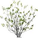 12 Pcs Artificial Ficus Branches Faux Eucalyptus Stems 35.5 Inch Fake Long Stems Plant for Vase Filler Fall Tables Home Shop Office Garden Wedding Party Decoration(Green)