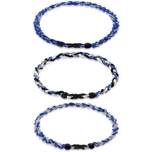 Junkin Baseball Necklaces Three Braided Rope Titanium Necklace for Team Gifts Boys Men Player Softball Fans Sports
