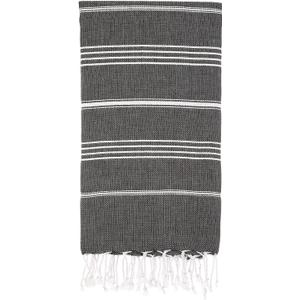 Basic Layers 100% Turkish Cotton Kitchen Tea Towels, Highly Absorbent Luxury Soft Quick Drying Dish Towel for Gym, Yoga, Bath, Sports, Cleaning and Kitchen (23 x 36) (Black)