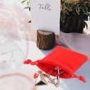 PATIKIL Velvet Gift Bags, 20 Pack 4 x 4.8 Inch Velvet Drawstring Jewelry Pouches Mini Gift Packaging Bag for Wedding Favor Party Birthday Festivals, Rose Red