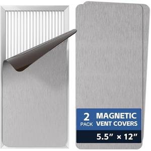 2 Pack Strongest Magnetic Vent Covers 5.5"x12", Magnet Cover for Home Floor Wall Ceiling RV Registers Air Vent Decoration Covers Magnetic Sheets