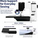 Beginner Sewing Machine with Extension Table,38 Built-in Stitches with Foot Pedal,2-Speed Control,Electric Portable Sewing Machine for Home Travel Use and Sewing Enthusiasts,LED Light(Black)
