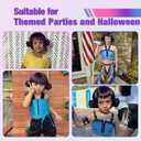 FantaLook Short Black Purple Cosplay Wig with 2 Buns for Halloween Party Costume Small Size