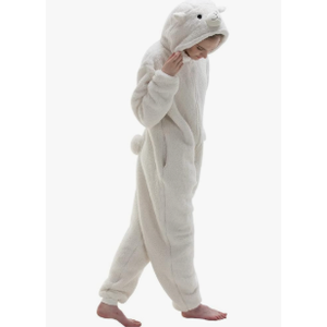 Snug Fit Unisex Adult Onesie Pajamas, Flannel Cosplay Animal One Piece Halloween Costume Sleepwear Homewear Large