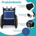 2 x Dual Oxygen Tank Holder for Wheelchiars, Oxygen Cylinder Bag with Adjustable Straps and Mesh Storage Pockets Fits D & E Cylinder, Fit for Walker, Rollator, Scooter (Blue)