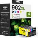 (Latest Chip) 962XL Ink Cartridges Combo Pack Remanufactured Replacement for HP 962XL 962 Ink Cartridges for HP OfficeJet Pro 9015e 9018e 9025e 9010 9015 9018 9020 9025 Printer (1BK/1C/1M/1Y, 4 Pack) (962-4P)