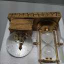 LED Music Snow Globe with Hourglass Vintage Castle Paris Eiffel Tower Home Decoration for Living Room Bedroom Book Shelf TV Cabinet Desk Table Top Decor Centerpieces Ornaments (B  Brass)