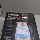 Mueller Rapid Boil Electric Tea Kettle 1.8L – Borosilicate Glass & Stainless Steel – BPA-Free Hot Water Boiler, LED Light, Auto Shut-Off, Boil Dry Protection Fast Water Heater – Kitchen Appliances