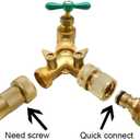 HQMPC Garden Hose Quick Connect Solid Brass Quick Connector Garden Hose Fitting Water Hose Connectors Garden Hose Disconnect 3/4 inch GHT (2Sets) (2Female+2Male)