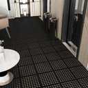 Ottomanson Heavy Duty Rubber Floor Mat Non-Slip, Waterproof, Easy to Clean Anti-Fatigue Mat for Commercial Kitchens, Restaurants, Workshops Oil Resistant, Hose Washable 36" x 36", Black