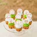 56 Pcs Easter Edible Cupcake Toppers with Bunny Egg Decorations for Birthday, Rabbit Theme Party and Baby Shower Party (Style 1)