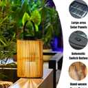 2 Pack Solar Lanterns Outdoor Waterproof, Cylindrical Shape Solar Lantern with Handle, Hand-Wound Outdoor Lantern Dusk to Dawn 6-8Hr, Hanging & Tabletop Decor for Garden/Patio