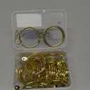 Hotop 30 Pcs Metal Drapery Curtain Rings 0.98/1.26/1.65 inch Interior Diameter and 30 Pcs Hanging Curtain Drapery Pin Hooks for Window Door Shower(Gold,42 mm)