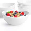 Sweese 18 oz Medium White Porcelain Bowls - Set of 6 Cereal, Soup, Rice & Salad Bowls, Ceramic Serving Bowls for Everyday Use 