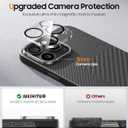 JUESHITUO 3 in 1 for iPhone 16 Pro Case, Ultra Slim & Light [600D&1500D Aramid Fiber Made] [Fit for MagSafe] Minimalist Carbon Fiber Textures-Less Touch Feeling Thin Sturdy Magnetic Cover, Black